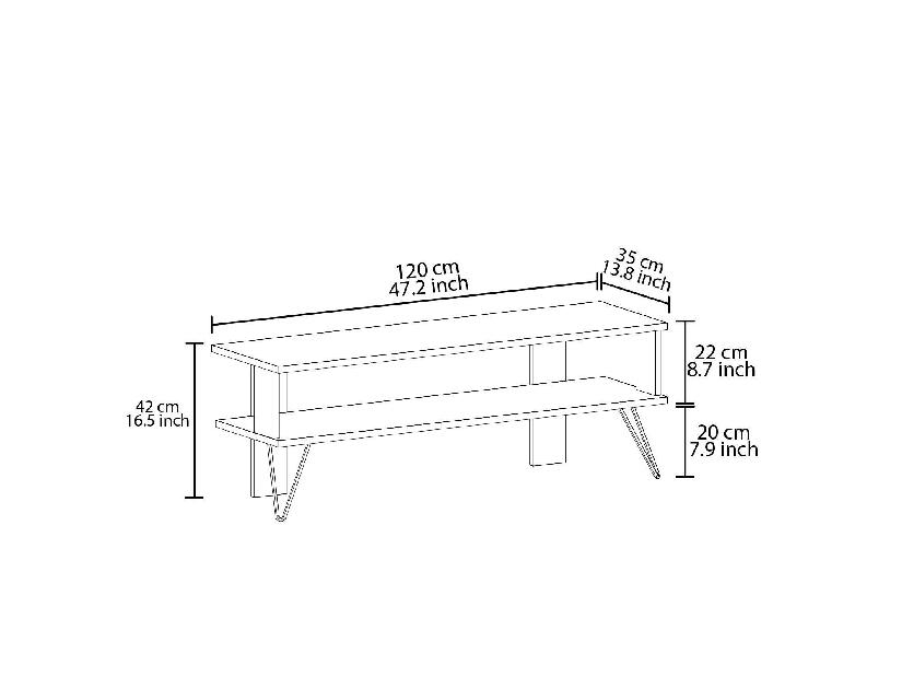 TV stolek/skříňka Dual (šedá)