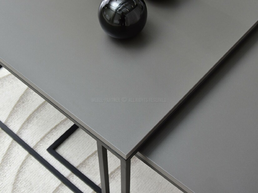 Set 2 konferenčních stolků Destapamos (grafitová + černá)