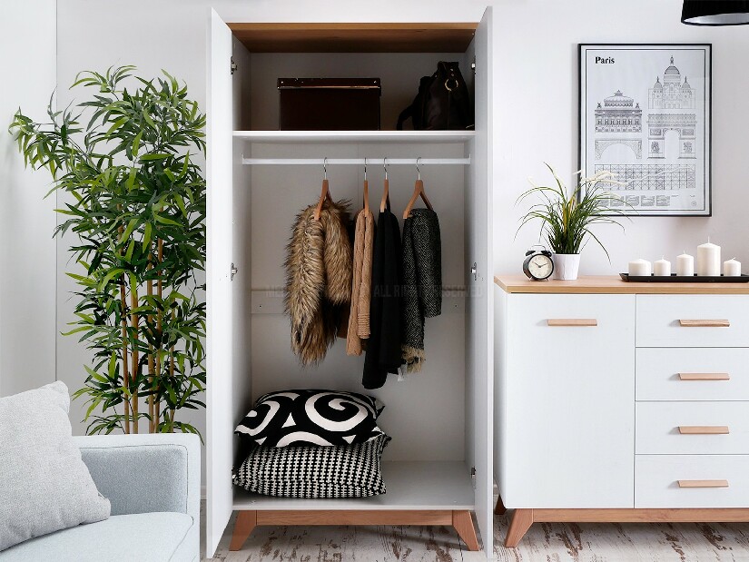 Nábytek do studentského pokoje Bajas 05 (bílý + dub)