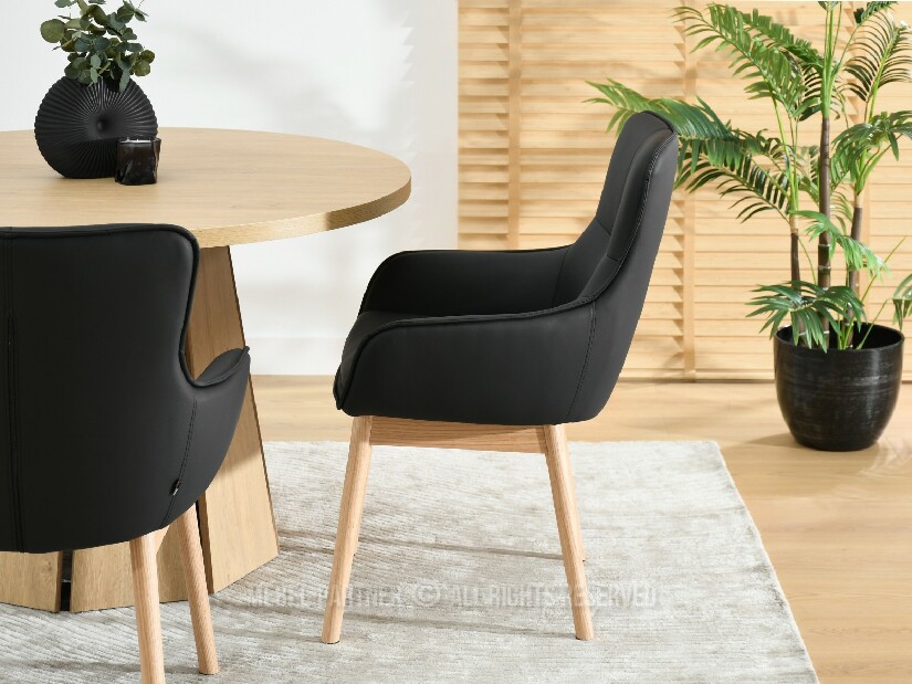 Jídelní židle Camisetas (černá + dub)