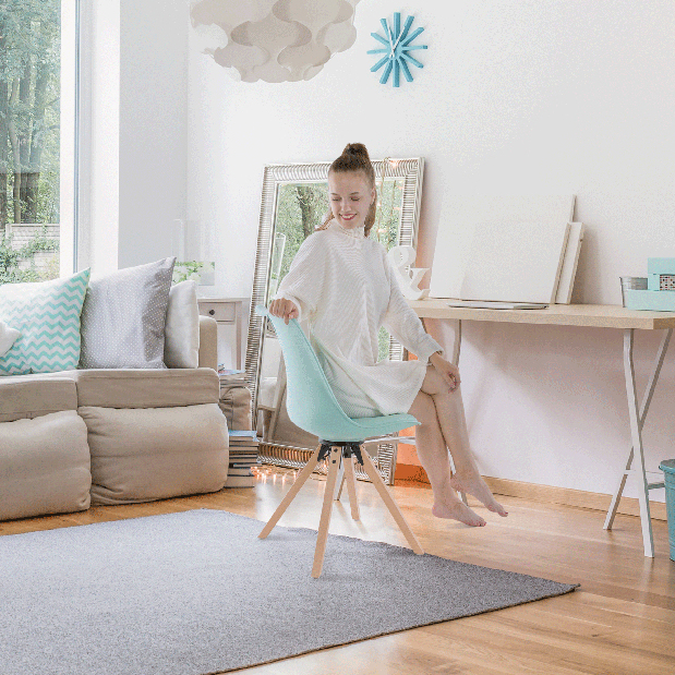 Otočná židle Dolena (mentolová ekokůže)