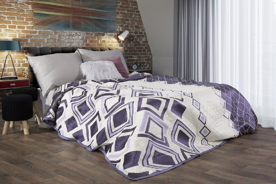 Přehoz na postel 210x170cm Elle (fialová)