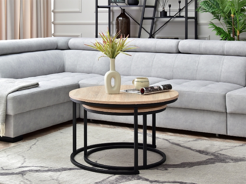 Set 2 konferenčních stolků Novedosa (černá)