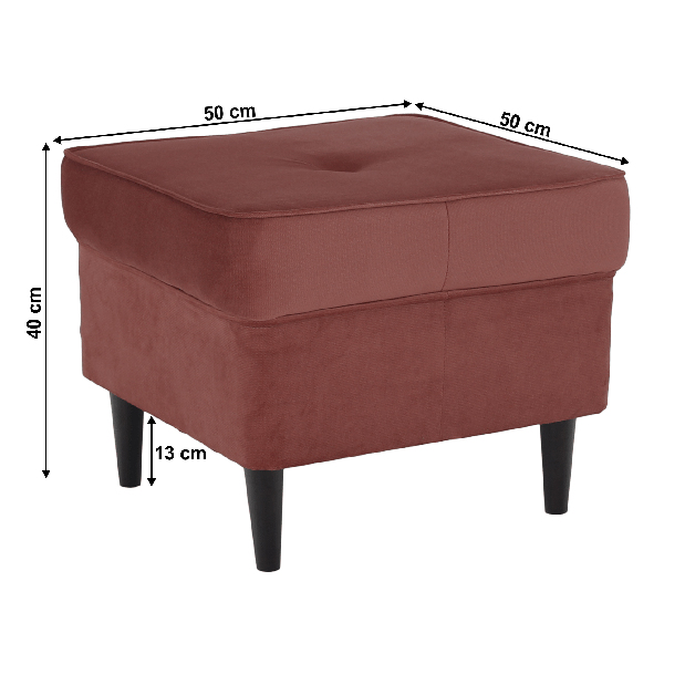 Taburet Rytu (růžová + ořech)