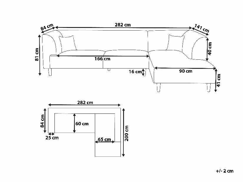 Rohová sedací souprava Ludvik (tmavě šedá) (P)
