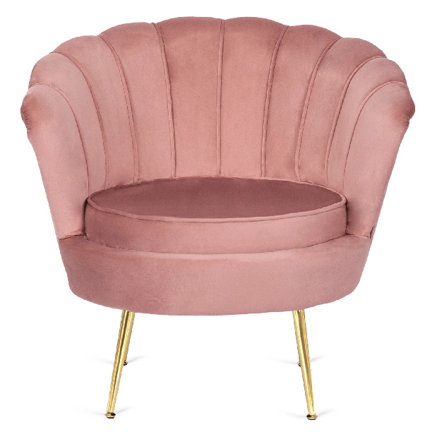 Křeslo Guarida (růžová) (s taburetkou)