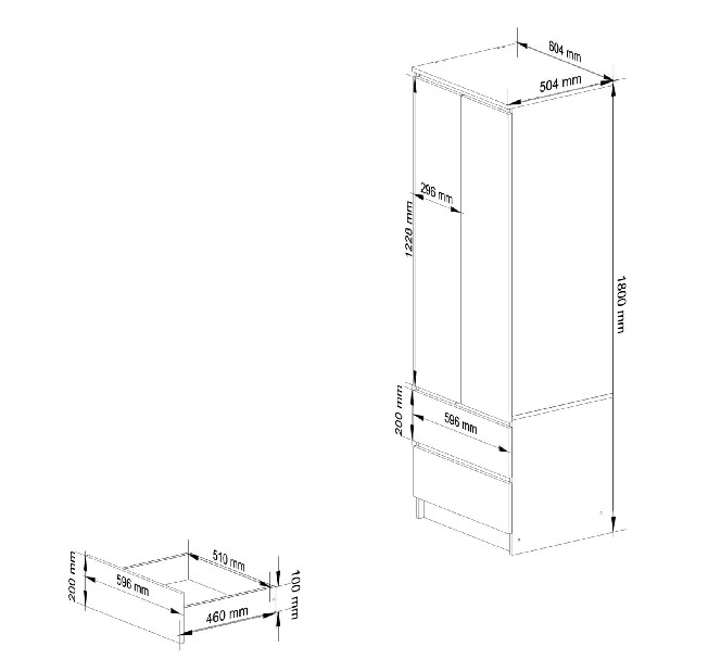 Šatní skříň Surgimiento (bílá)