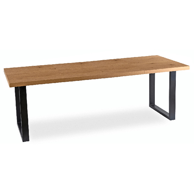 Rozkládací jídelní stůl Tomko (dub zlatý + černá) (pro 6-8 osob)