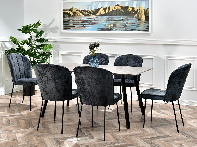 Jídelní židle Obrar (grafitová + zlatá)