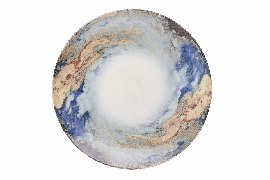 Jídelní sada (24 ks.) Gall (bílá + modrá + zlatá)