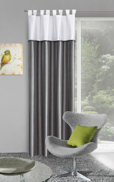 Závěsy 140X250 cm Larisa (bílá + metalická)