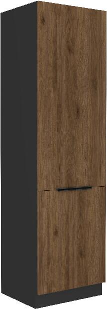 Potravinová kuchyňská skříňka Manana 60 DK 210 2F (korpus: černá matná + fronta: ořech okapi)