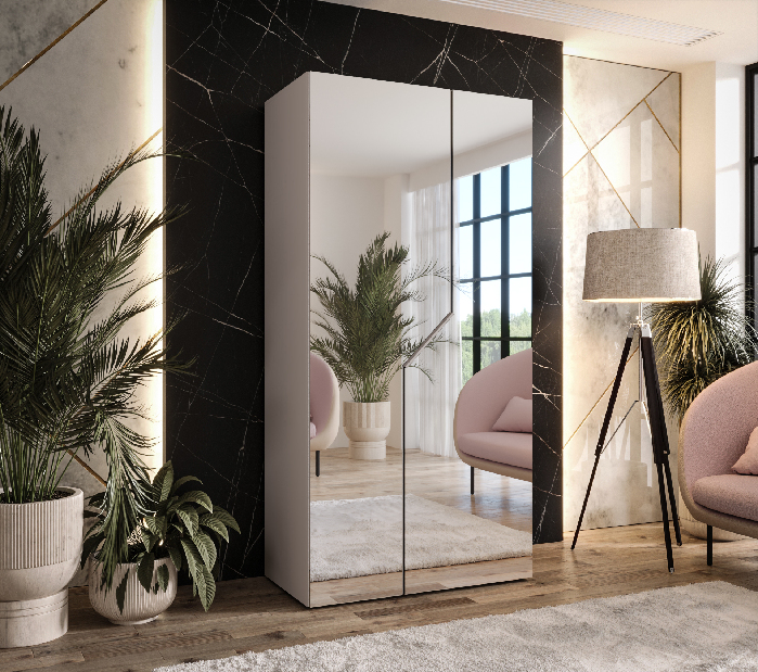 Šatní skříň Alaris 3 100 (kašmír) (se zrcadlem)