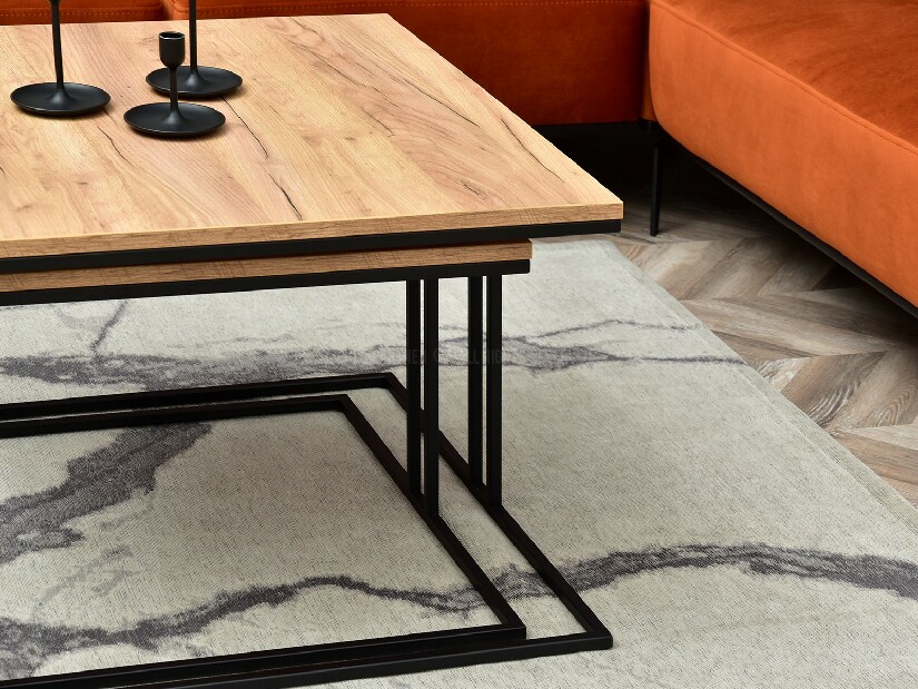 Set 2 konferenčních stolků Destapamos (zlatá + černá)