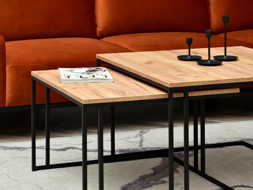 Set 2 konferenčních stolků Destapamos (zlatá + černá)