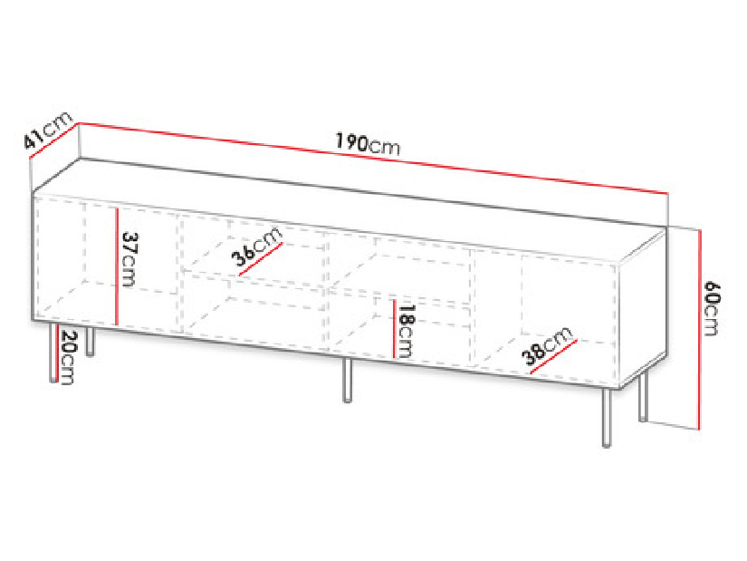TV skříňka/stolek Lomaller (bílá + černá)