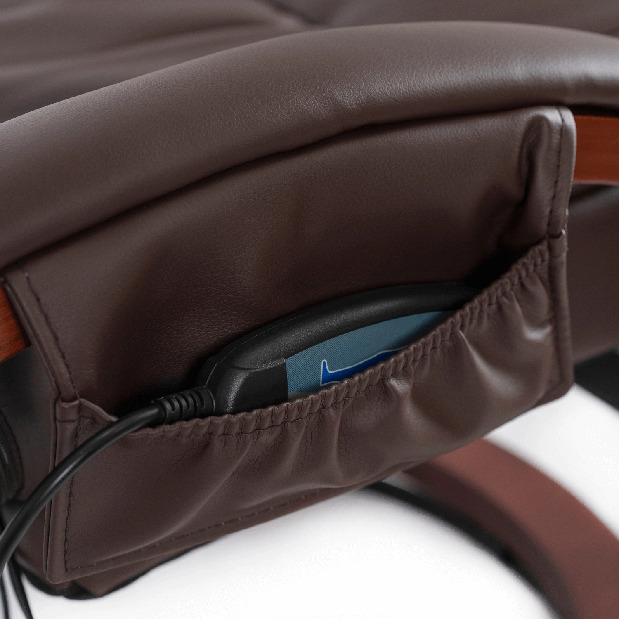  Masážní křeslo s taburetkou Canole (hnědá)