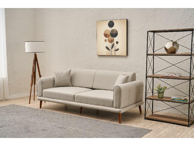 Pohovka trojsedačka Sorenella (krémová + ořech)