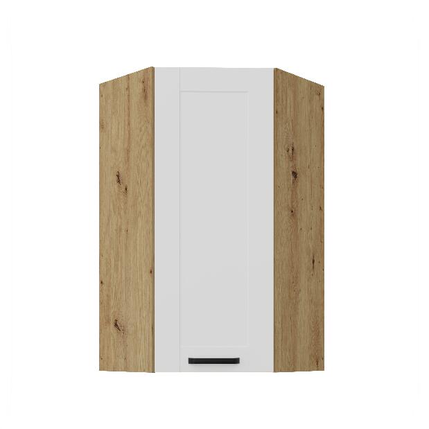 Horní rohová kuchyňská skříňka Lucid 60x60 GN-108 1F (45° (korpus: dub artisan + front: mdf bílá)