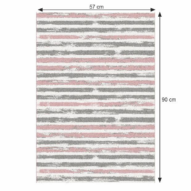 Koberec Kian 1 (růžová + šedá + bílá)