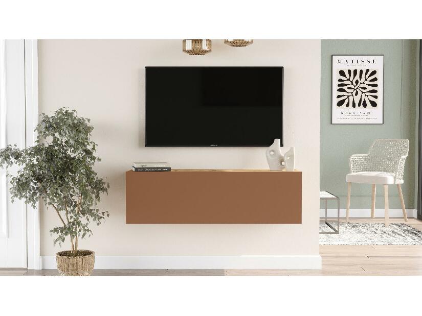  TV stolek/skříňka France 12 (borovice atlantická + cihlová)