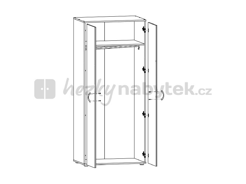 Šatní skříň BRW Atriss SZF2D