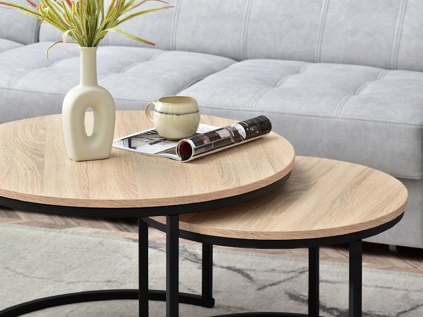 Set 2 konferenčních stolků Novedosa (černá)