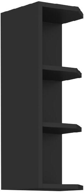 Horní kuchyňský regál Manana 30 G 72 ZAK (korpus: černá matná + fronta: ořech okapi)