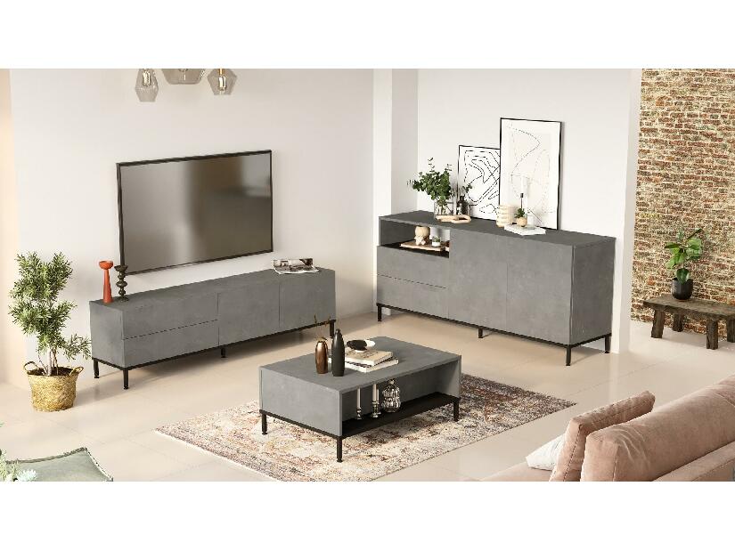 Sada nábytku do obývacího pokoje Levoretta 36 (šedá + černá)