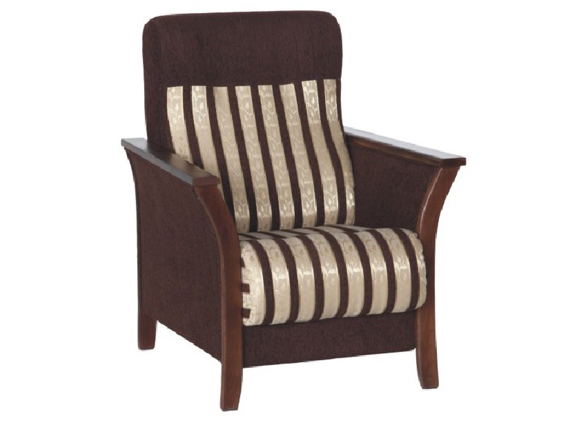 Křeslo Tomas 1F hnědá + ořech tmavý