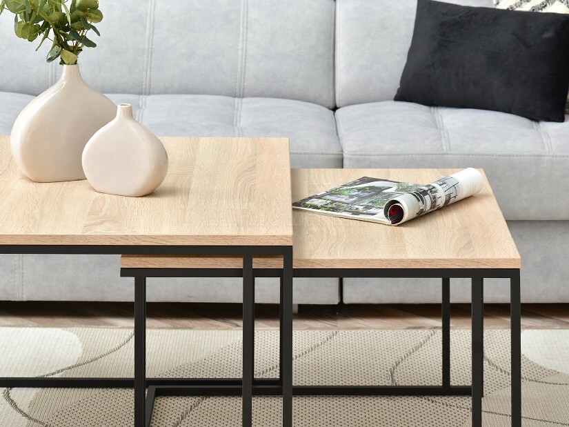 Set 2 konferenčních stolků Destapamos (černá)