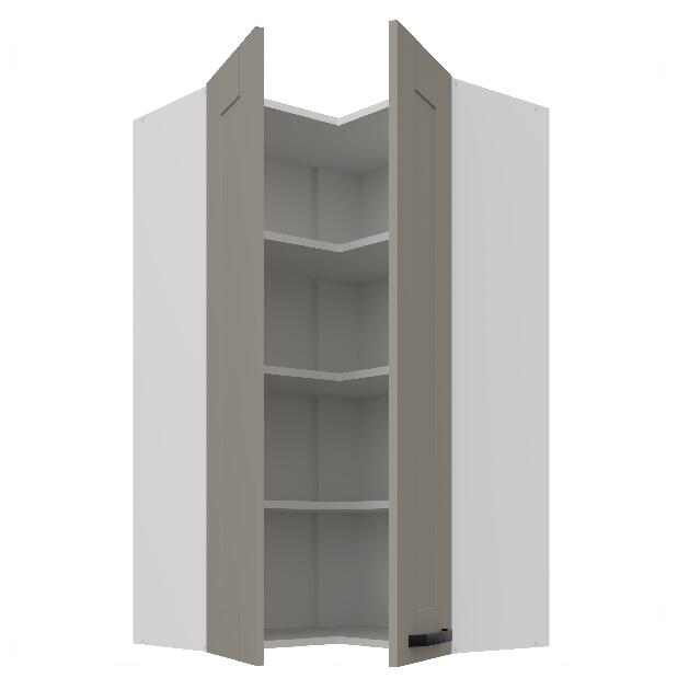 Horní rohová kuchyňská skříňka Lucid 60x60 GN-108 2F (90°) (korpus: bílá + fronta: mdf claygrey)