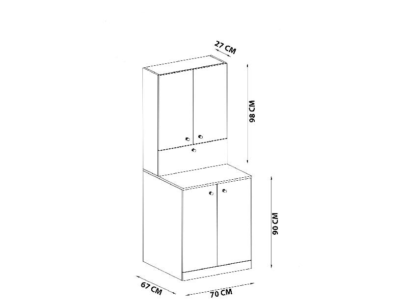 Skříňka na pračku Motuma (dub)