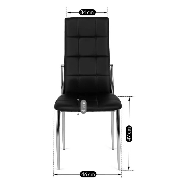 Jídelní židle Marinaleda (černá ekokůže)