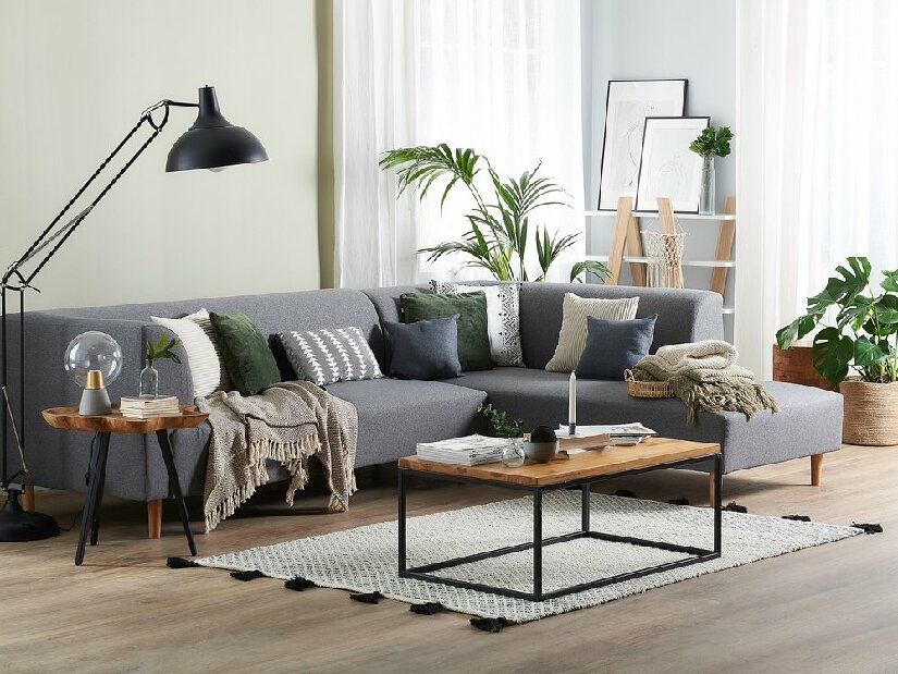 Rohová sedací souprava Ludvik (tmavě šedá) (P)