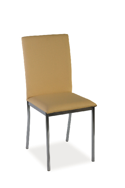 Jídelní židle David (tmavobéžová ekokůže)