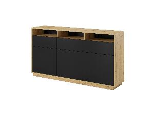 Komoda Albert Typ 26 (dub taurus + černá matná)