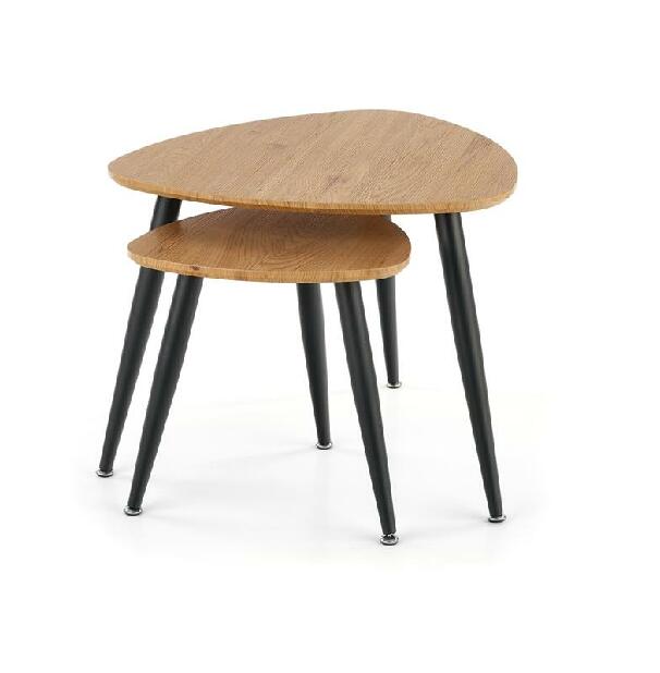 Set 2 ks. Konferenčních stolků Messi (dub zlatý + černá)