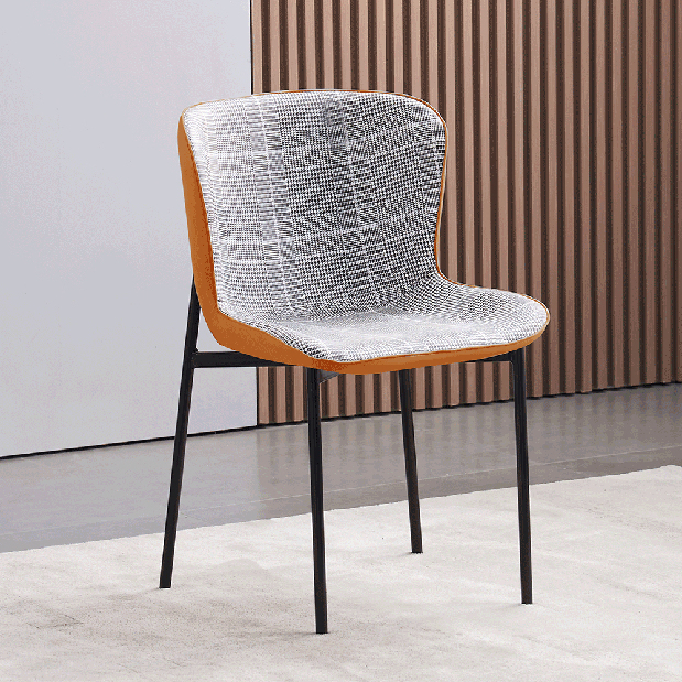 Jídelní židle Polarit (sivobílé káro + camel)