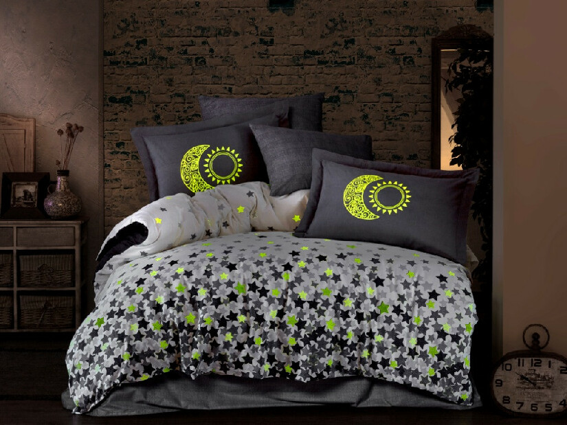 Ložní prádlo 200 x 220 cm Starseed (šedé + bílé)