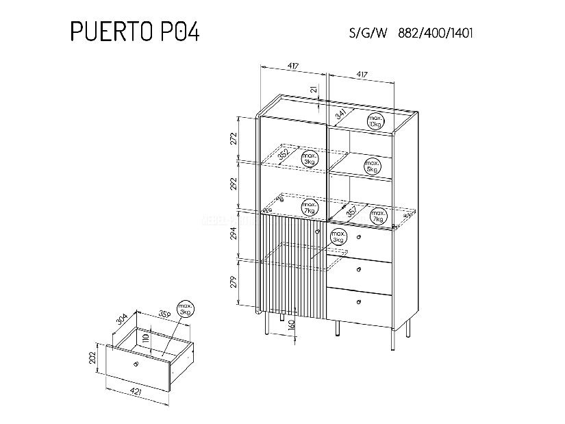Nábytek do kanceláře Presuntos 1 (černá)