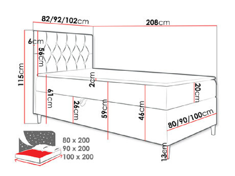 Kontinentální postel Junior Gerdise 1 (bílá + hořčicová) *bazar
