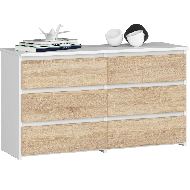 Komoda Crueldad (biela + dub sonoma) *bazar