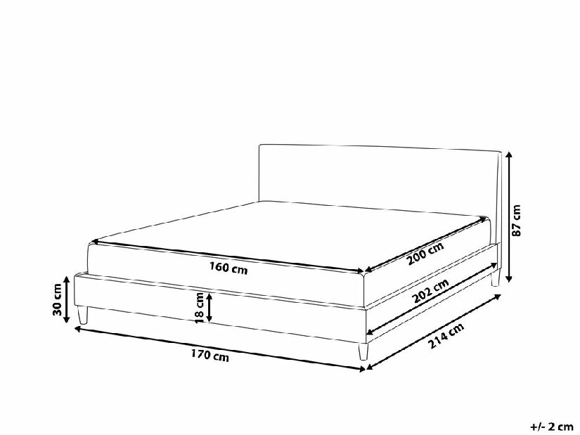Manželská postel 160 cm FUTTI (s roštem) (béžová)