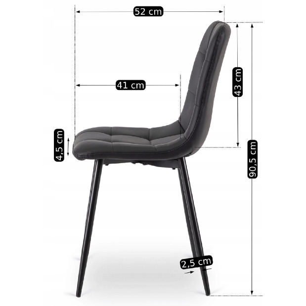 Jídelní židle Derecho (černá)