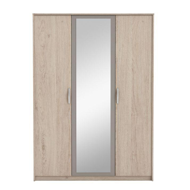 Šatní skříň Bihop 3D1Z (dub arizona + šedá)