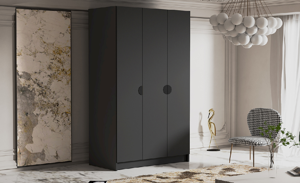 Šatníková skříň Cama (černá)