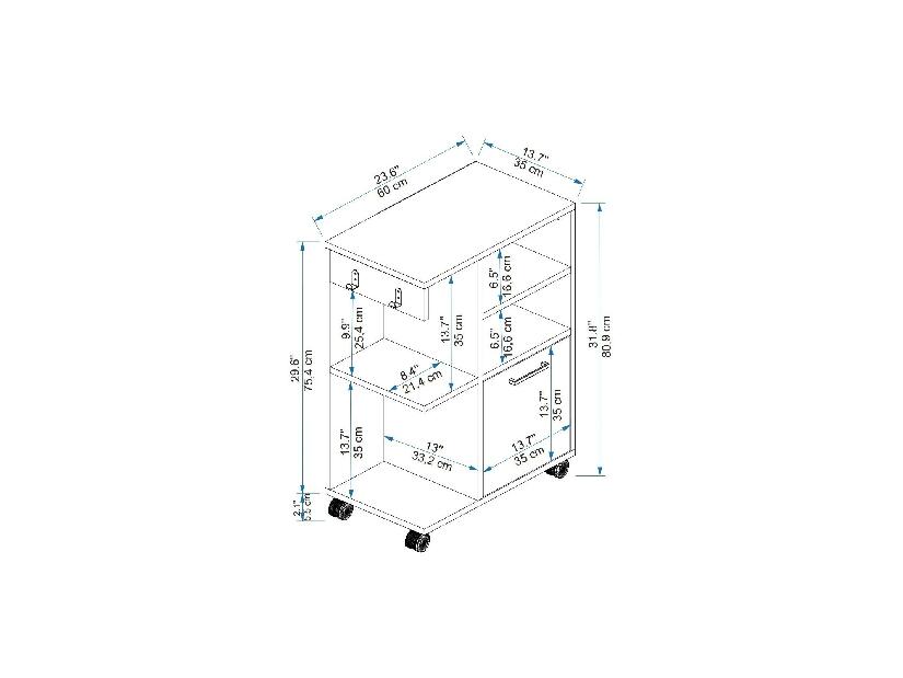 Koupelnová skříňka Rebooke (borovice atlantická + antracit)