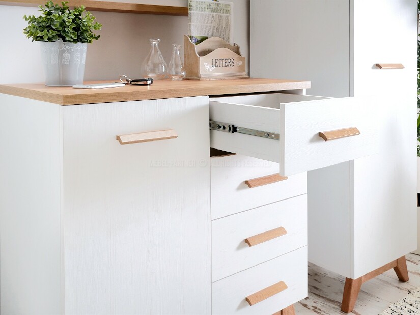 Nábytek do studentského pokoje Bajas 01 (bílý + dub)