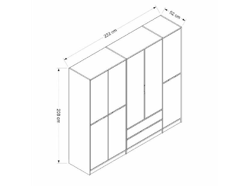 Šatní skříň Erich 1 (bílá)